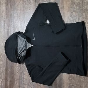 Gently Loved Nike Dri-FIT women's large long sleeve zip-up with hood grey/black